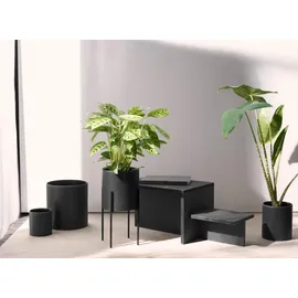 Asa Selection ASA Übertopf haruko, Schwarz, Keramik, 19 cm, Dekoration, Blumen & Zubehör, Übertöpfe