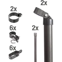 GAH Alberts Alberts Zauneck-Set mit Bodenhülsen, Einschlaghülsen, anthrazit-metallic Höhe 0,80 m, Maschendraht