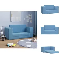 Kinder-Schlafsofa 2-Sitzer Blau Weicher Plüsch - Kindersofa - Kindersofas - Kindercouch - Kinderzimmer Sofa