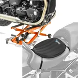 Set: Motorrad Hebebühne Midlift XL bis 500kg orange ConStands mit Gel Sitzkissen Neopren L Gelkissen Sitzauflage sw