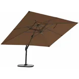 RS Trade Rechteckschirm RS Trade Sonnenschirm 3m x 4m, Aluminium; UV-Schutz; inkl. Regencover braun