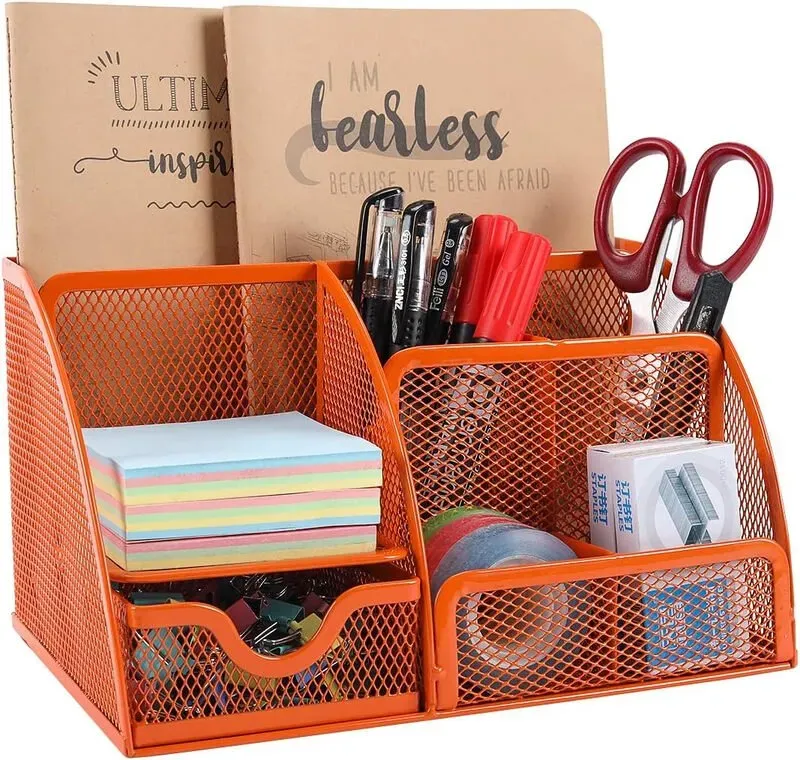 Senhoglb Schreibtisch-Organizer aus Mesh, Orange, Neu Jahr Aktion, Top-Geschenkideen