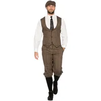WILBERS & WILBERS 330376 - Roaring 20s Kostüm Herren, 3-teiliges Set mit Weste, Hose, Mütze, 20er Jahre Outfit für Karneval