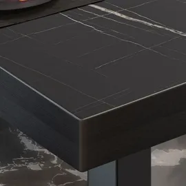 GGM Möbel Bistro Loungetisch Schwarz Marmor 70 x 70 x 41 cm