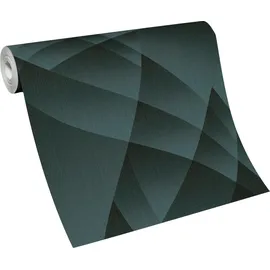 Erismann Vliestapete Grafik Linien 10,05 x 0,53 m 4 g/türkisch/schwarz 10374-18