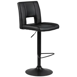 Actona Sylvia Barhocker Stahl/Leder look - Schwarz