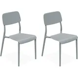 konsimo® KONSIMO Gartenstuhl GALIO 47,5 x 55,5 x 84 cm grau 2 St.