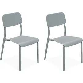 konsimo® KONSIMO Gartenstuhl GALIO 47,5 x 55,5 x 84 cm grau 2 St.