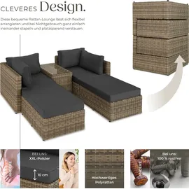 Tectake San Domino Rattan Lounge braun/grau