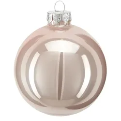 Weihnachtskugel, 6er Set , rosa/pink , Glas, Aluminium Ø: 8