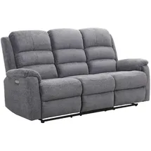 vente-unique Relaxsofa elektrisch 3-Sitzer - Stoff - Anthrazit - NEVERS