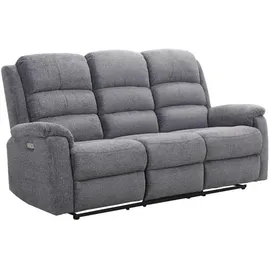vente-unique Relaxsofa elektrisch 3-Sitzer - Stoff - Anthrazit - NEVERS