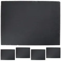 Cepewa Schieferplatte 4er Set | rechteckig 40x30cm Filzschoner | Tischuntersetzer Steinplatte Servierplatte Untersetzer (1 x 4er Set Schieferplatte 40x30cm)