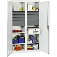 stumpf metall Werkzeug- und Materialschrank Serie 3000 lichtgrau + 6 Schublade 100 mm + 2 Schublade 200 mm + Mitteltrennwand + 6 Auszugsböden - 3004707
