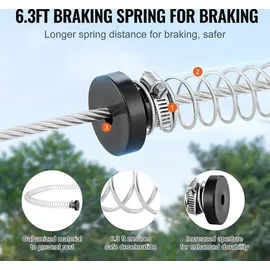 Vevor Zipline Seilrutsche, 35,58 m Seilbahn, Zip Line Kit für Kinder und Erwachsene.) bis 150 kg, Backyard Zip Line Kit mit Verbessertem Federbremssystem, Seilbahn Garten (Nur für Teenager. Nicht für