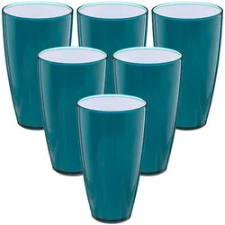 WellHome - Set mit 6 blauen Plastikbechern