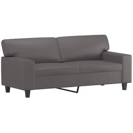 vidaXL Sofa + Bettsofa, Sofa 2 Sitzer, mit Zierkissen Grau 140 cm Kunstleder