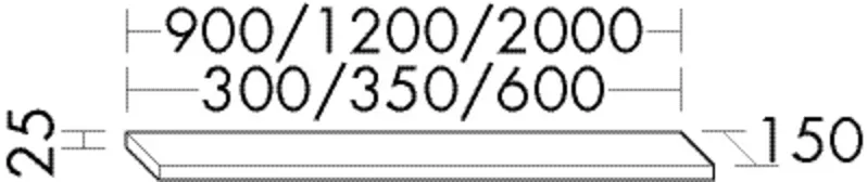 Burgbad Wandablage Sys30 PG2 Echo 25x900x150 Eiche Dekor Cashmere, WA0900F2237 WA0900F2237