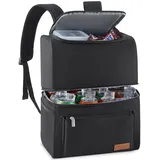 Lifewit 21L 30 Dosen isolierter Kühltasche, Thermo Lunchtasche, Kühlrucksack, auslaufsichere Doppeldecker-Kühltasche für Männer, Frauen, Mütter für Lunch, Picknick, Einkaufen, Reisen, Schwarz
