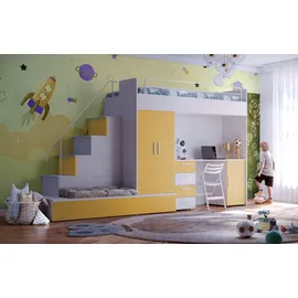 aea Hochbett mit Regal und Stauraum – Für Ihr Kinderzimmer oder Jugendzimmer.