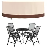 vidaXL Gartenmöbel-Abdeckung Rund Beige Ø 244x71 cm 600D Oxford - Beige