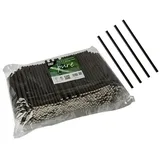 PAPSTAR GmbH Trinkhalme Strohhalm aus Papier Schwarz Cocktail Papierhalm - 15 cm lang, (500-tlg)