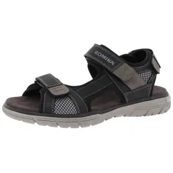 Sandale ROMIKA, Herren, Gr. 41, schwarz (schwarz, taupe), Lederimitat, Textil, casual, Schuhe, Sommerschuh, Trekkingsandale, Herrensandale mit Klettverschlüssen