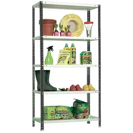 Proregal Schraubregal Panda HxBxT 180x80x30cm | 5 Fachböden | Fachlast 100kg | Anthrazit-Weiß