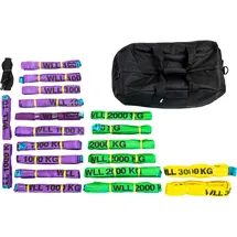 Dolezych Rundschlingen-Set 20-teilig Polyester 1000-3000 kg Violett/Grün/Gelb
