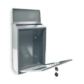 Relaxdays Briefkasten Silber