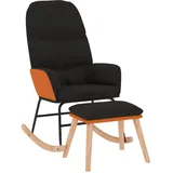 vidaXL Schaukelsessel mit Hocker Stoff 70 x 100 x 80 cm Schwarz