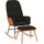 vidaXL Schaukelsessel mit Hocker Stoff 70 x 100 x 80 cm Schwarz