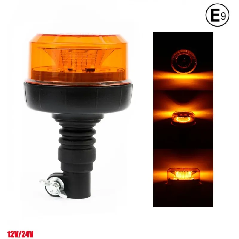 LED-Notfall-Signalleuchte, Rundumleuchte, 12/24V, Blitz, Slim, E‐Mark, 12 SMD