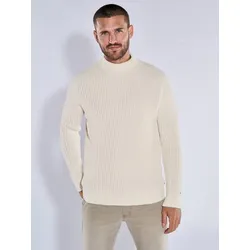 emilio adani Herren Pullover regular weiß uni Stehkragen - XXL