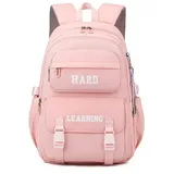 XDeer Rucksack Schulrucksack Multi-Tasche Wasserdicht Mädchen Teenager, Rucksack Schule Rucksack Daypacks Backpack für Mädchen Damen rosa