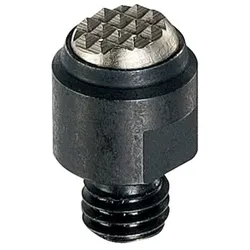Pendelauflagen, mit Hartmetallkugel, geriffelt/mit Außengewinde, Kugel abgeflacht, Auflagefläche geriffelt  22730.0378