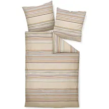 JANINE Davos Gestreift Beige 135 x 200 cm + 80 x 80 cm
