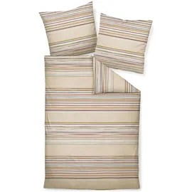 JANINE Davos Gestreift Beige 135 x 200 cm + 80 x 80 cm
