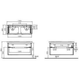 Vitra Sento Badmöbel-Set 130 cm, Anthrazit Matt,