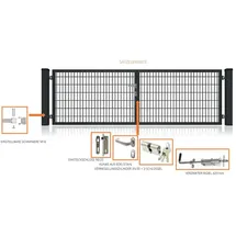 FA-Bausysteme Doppelflügeltor 450 x 140 cm Anthrazit/Stahl