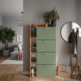 Vicco Orlando 80 x 166,1 x 24,2 cm mit 4 Fächern grün / grün