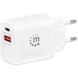 Manhattan 2-Port USB-Ladegerät PD USB-C/-A-Buchse 20W weiß