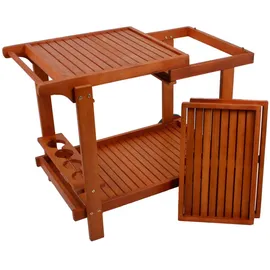 deluke Servierwagen MANUEL Rollbar Eukalyptus Natur 76x60x100cm Etagenwagen Tischwagen Rollwagen
