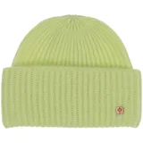 FRAAS Damen Mütze aus Kaschmir - 24 x 20 cm - warme Beanie mit Rippenmuster Organic Green - Einheitsgröße