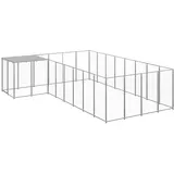 vidaXL Hundezwinger 10,89 m2 Stahl Silber