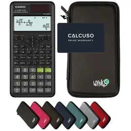 Casio fx-87DE Plus 2nd Edition inkl. WYNGS Schutztasche Schwarz - Wissenschaftlicher Taschenrechner - Basic Set