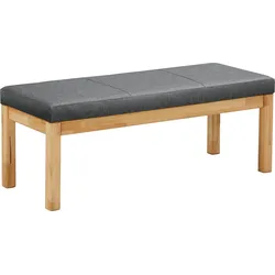Sitzbank MASSIVLINE & MORE "Roberto", grau (grau, kernbuche), B:150cm H:50cm T:49cm, Massivholz, Polyester, Sitzbänke, Massivholz