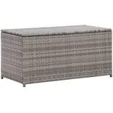 Festnight Rattan Auflagenbox Kissentruhe Aufbewahrungsbox Garten Gartenbox Kissenbox Auflagenbox Gartenbox Gartentruhe Poly Rattan Aufbewahrungstruhe Aufbewahrung Wasserdicht 100x50x50 cm Grau