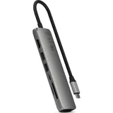 Satechi USB-C 7-in-1 Slim Multiport Adapter mit Ethernet Space Grau