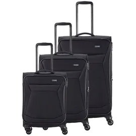 Travelite Chios 4 Rollen Kofferset 3-teilig mit Dehnfalte Koffer & Trolleys Schwarz